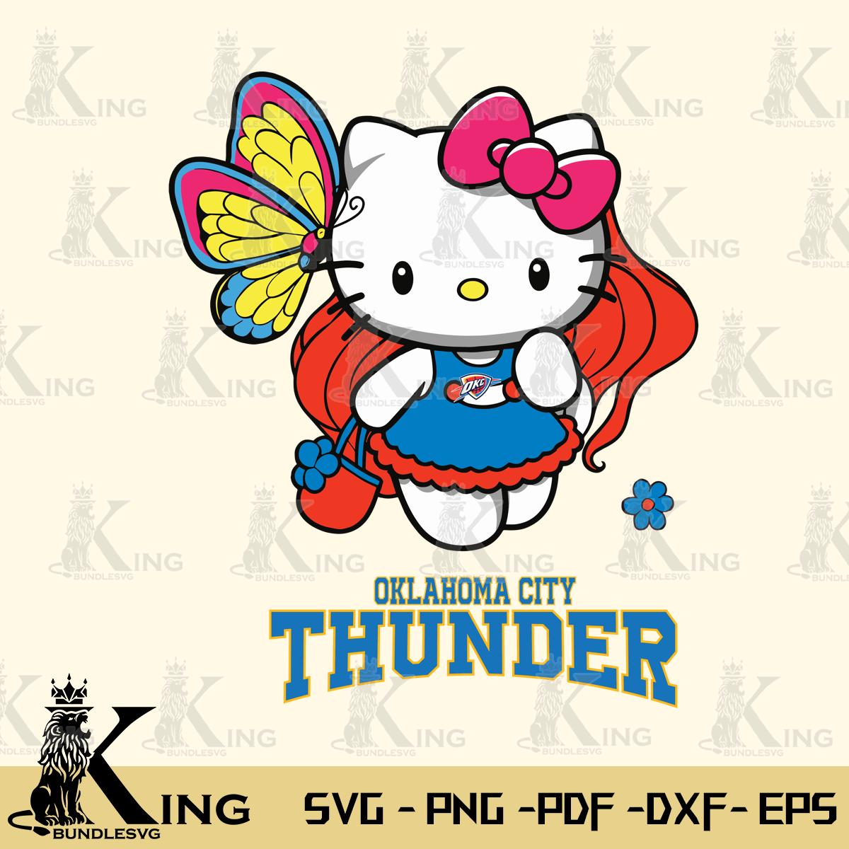 Oklahoma City Thunder Kitty Cartoon Svg Eps Dxf Png File, Digital Download