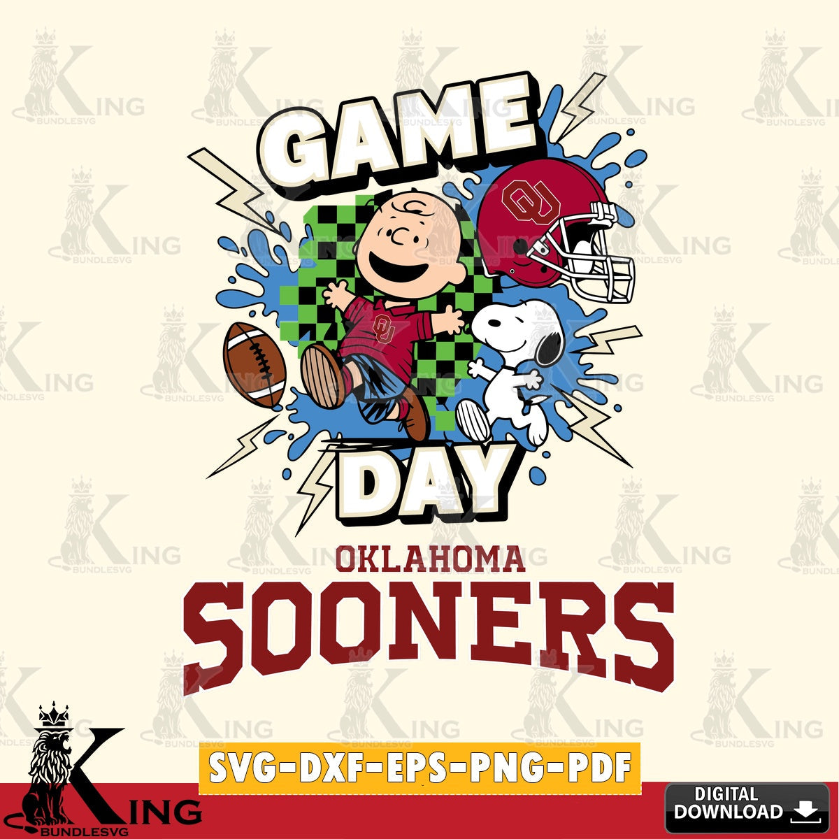 Oklahoma Sooners Game Day Peanuts SVG, Cricut, Cut file , Digital Download , Instant Download, Peanuts svg, NCAA svg, Football svg, Sport svg