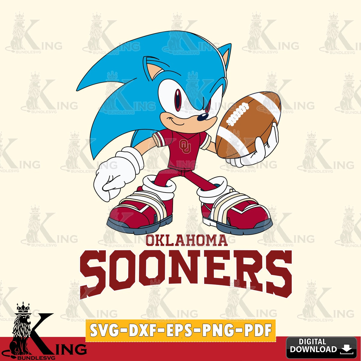 Oklahoma Sooners Sonic Rugby SVG file, Vector , Digital Download , PDF File , Instant Download