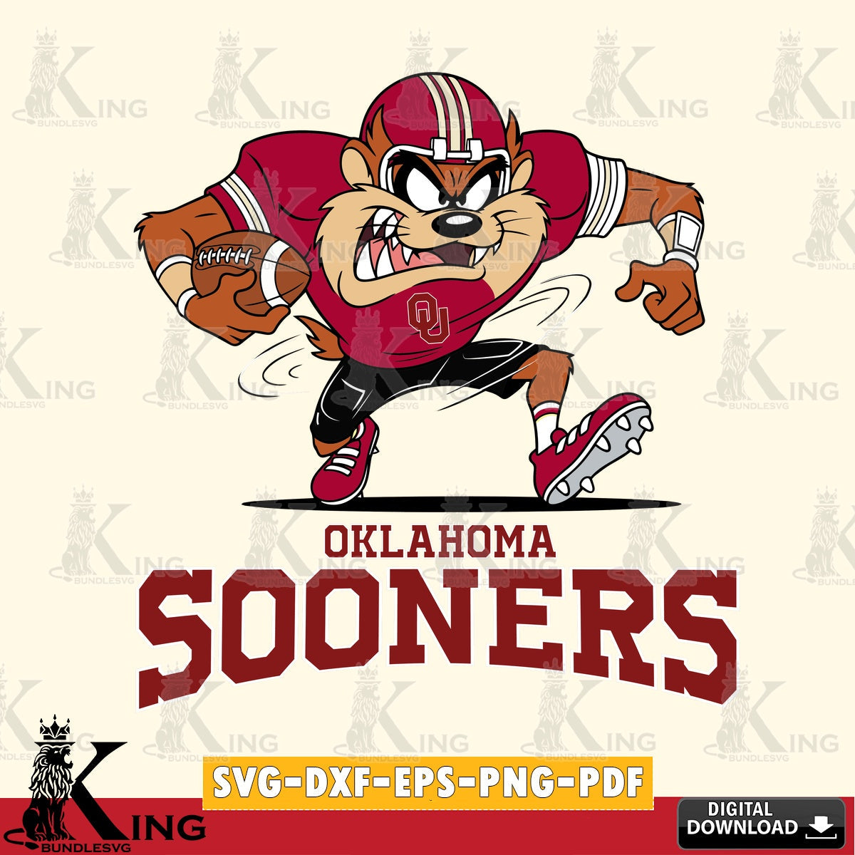 Oklahoma Sooners Taz Football Helmet SVG file, Cut file , Digital Download , Instant Download, Taz svg, NCAA svg