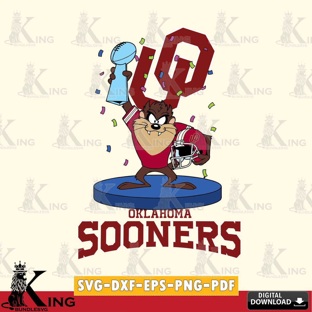 Oklahoma Sooners Taz Trophy Podium SVG file, Cut file , Digital Download , Instant Download, Taz svg, NCAA svg