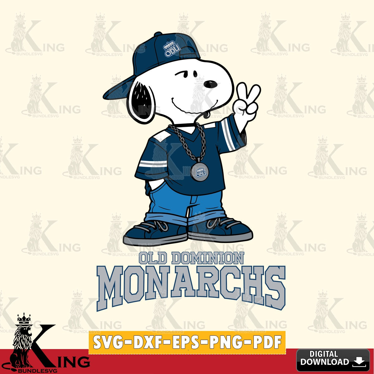 Old Dominion Monarchs Snoopy Say hi SVG, Cricut, Cut file , Digital Download , Instant Download, Peanuts svg, NCAA svg, Football svg, Sport svg