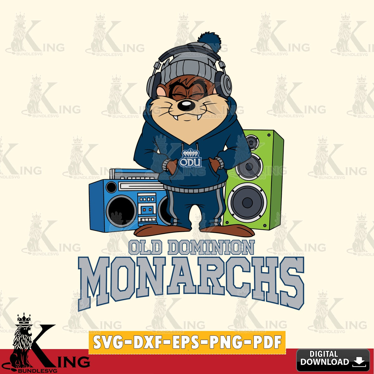 Old Dominion Monarchs Taz Hip Hop SVG file, Cut file , Digital Download , Instant Download, Taz svg, NCAA svg