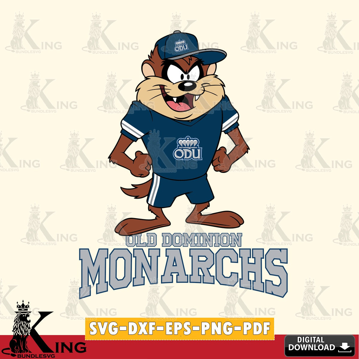Old Dominion Monarchs Taz Standing Pose SVG file, Cut file , Digital Download , Instant Download, Taz svg, NCAA svg