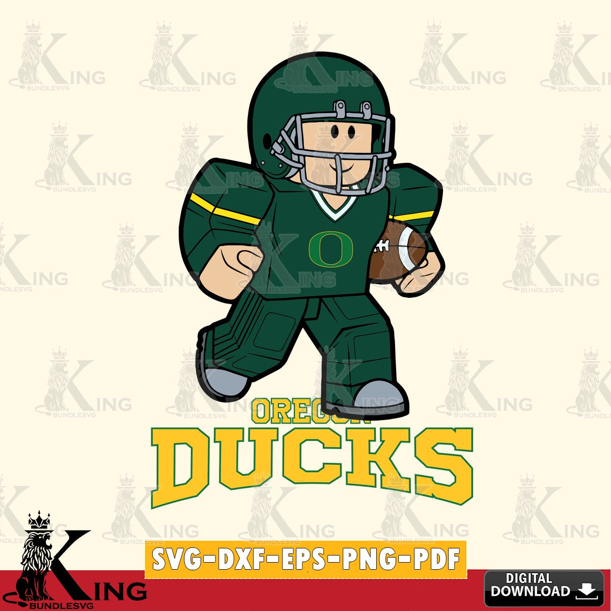 Oregon Ducks Roblox Player Rugby SVG file , NCAA Cricut, File cut , Digital Download , PDF File