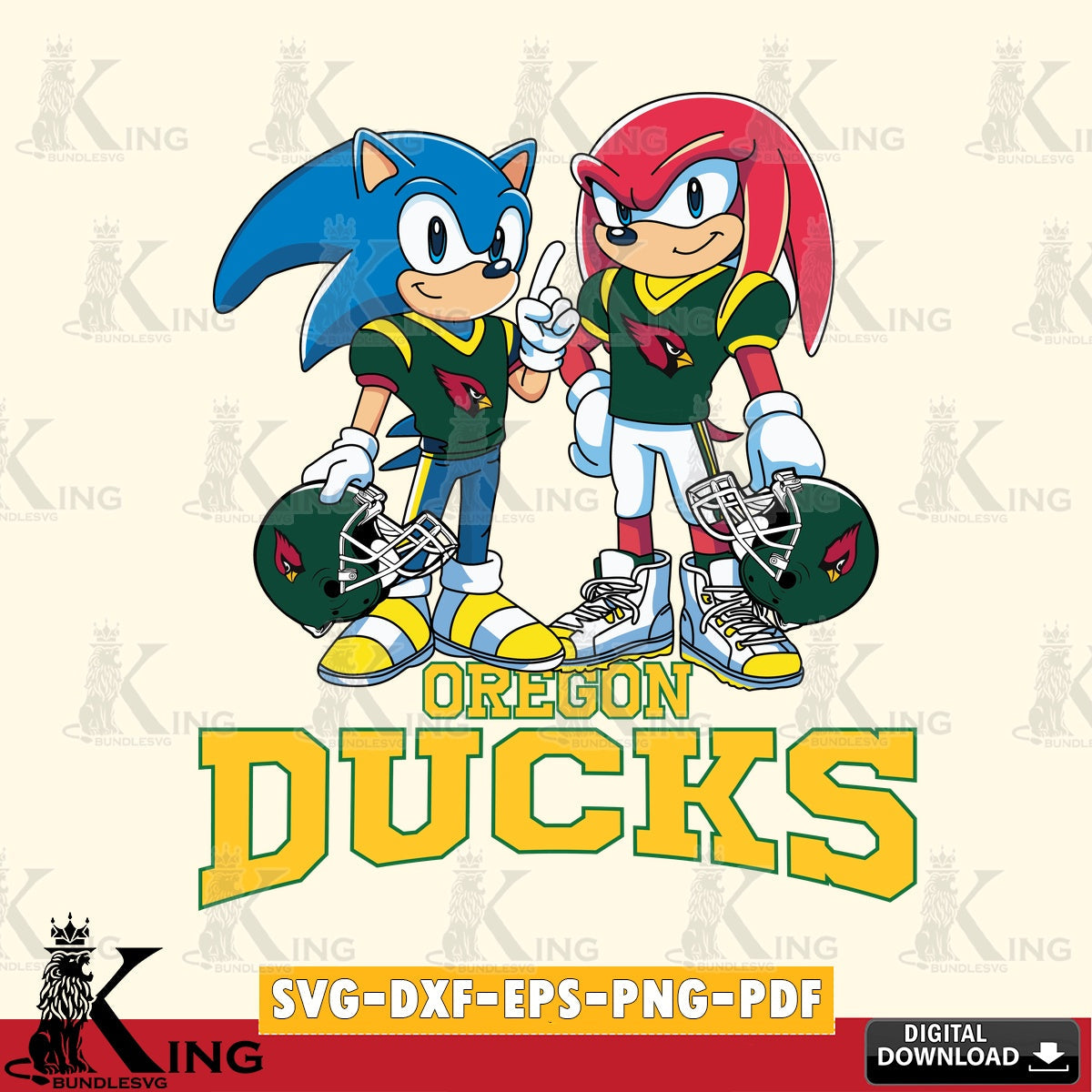 Oregon Ducks Sonic And Knuckles Football SVG file, Vector , Digital Download , PDF File , Instant Download