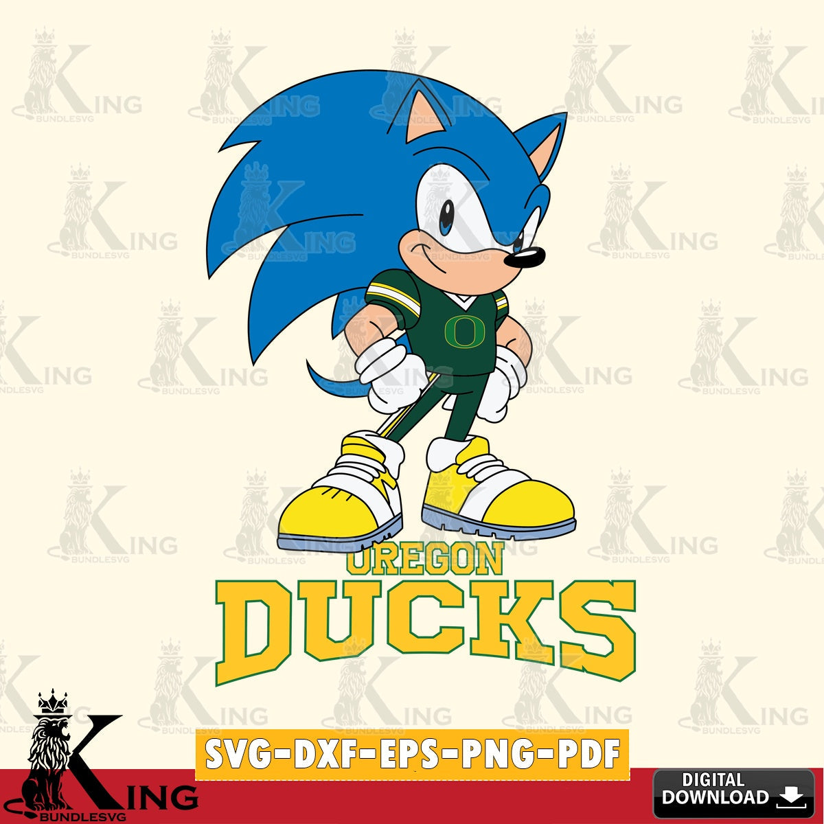 Oregon Ducks Sonic Football Star Mascot SVG file, Vector , Digital Download , PDF File , Instant Download