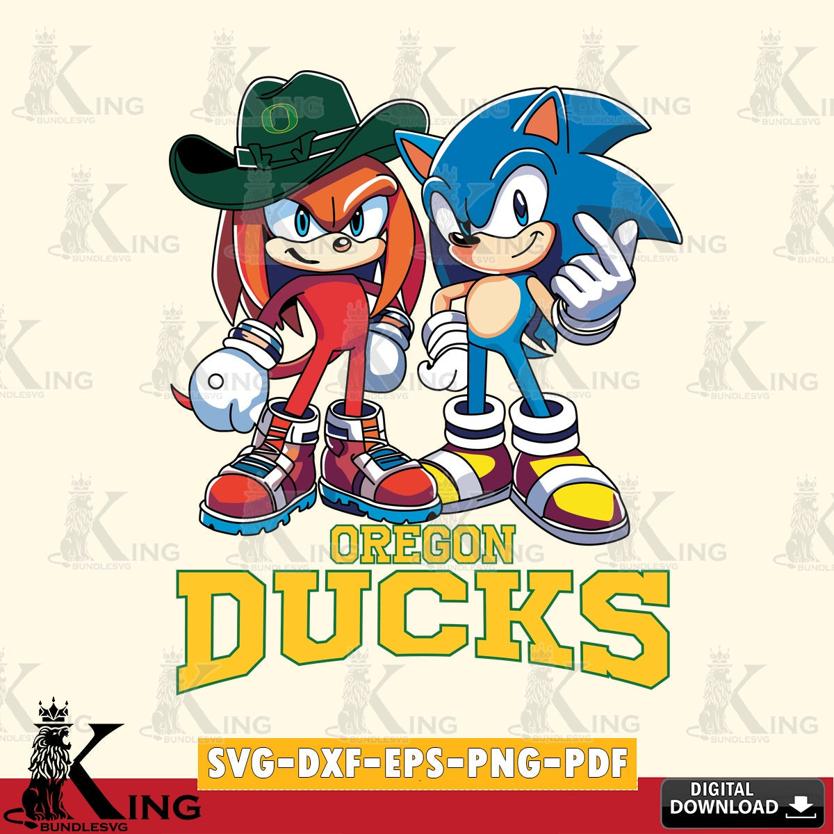 Oregon Ducks Sonic & Knuckles Football Mascot SVG file, Vector , Digital Download , PDF File , Instant Download