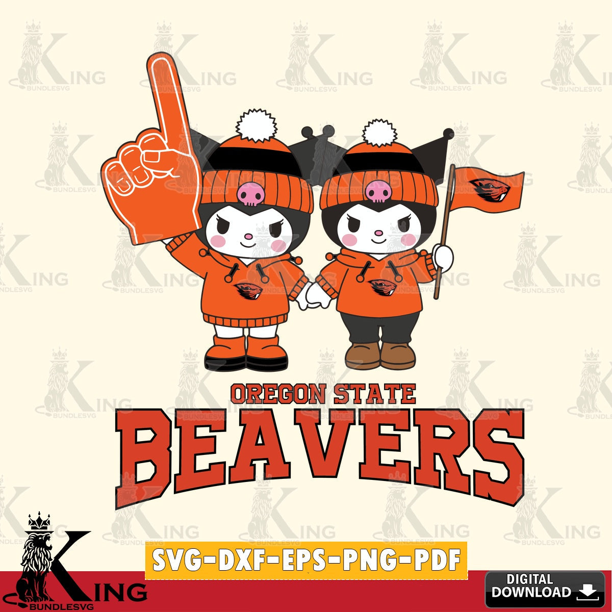 Oregon State Beavers Kuromi rugby Fan SVG file, Cricut, Cut file , Digital Download , Instant Download, Sanrio svg, Clipart