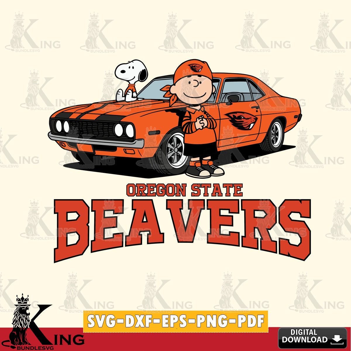 Oregon State Beavers Peanuts Muscle Car SVG, Cricut, Cut file , Digital Download , Instant Download, Peanuts svg, NCAA svg, Football svg, Sport svg