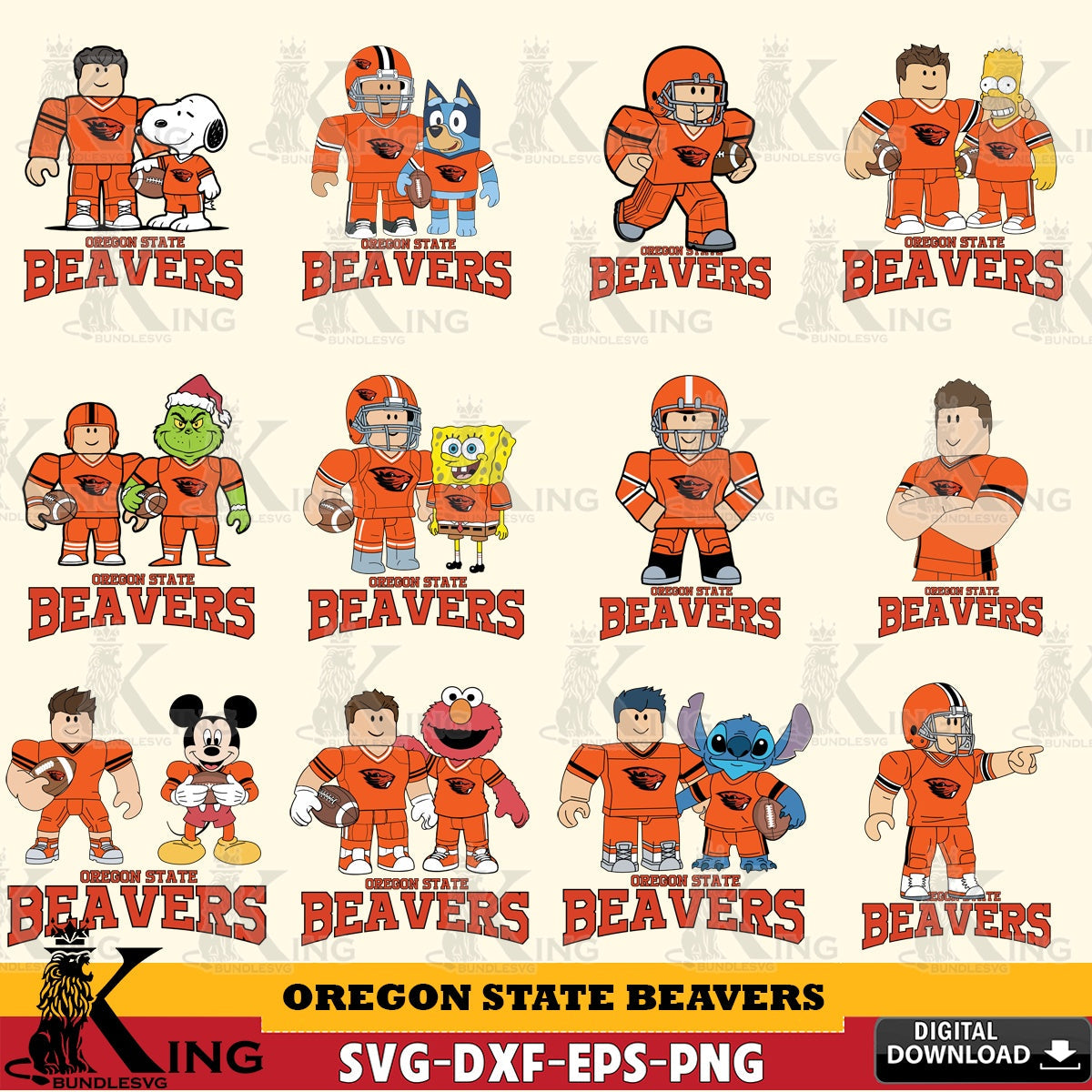 Oregon State Beavers Roblox With Friends football NCAA Bundle SVG file , NCAA Cricut, File cut , Digital Download , PDF File