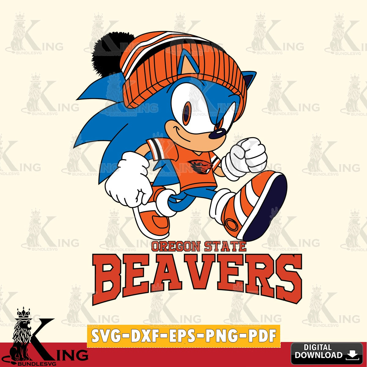 Oregon State Beavers Sonic Football SVG file, Vector , Digital Download , PDF File , Instant Download