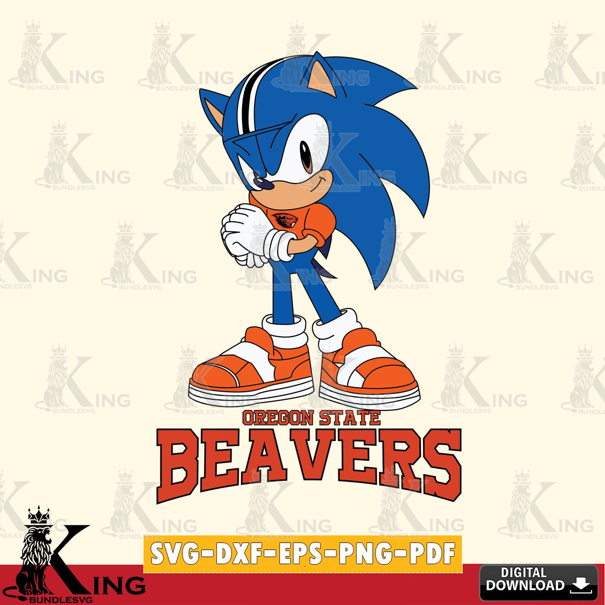 Oregon State Beavers Sonic cute Football SVG file, Vector , Digital Download , PDF File , Instant Download