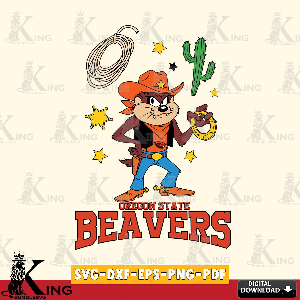 Oregon State Beavers Taz Cowboy Western SVG file, Cut file , Digital Download , Instant Download, Taz svg, NCAA svg