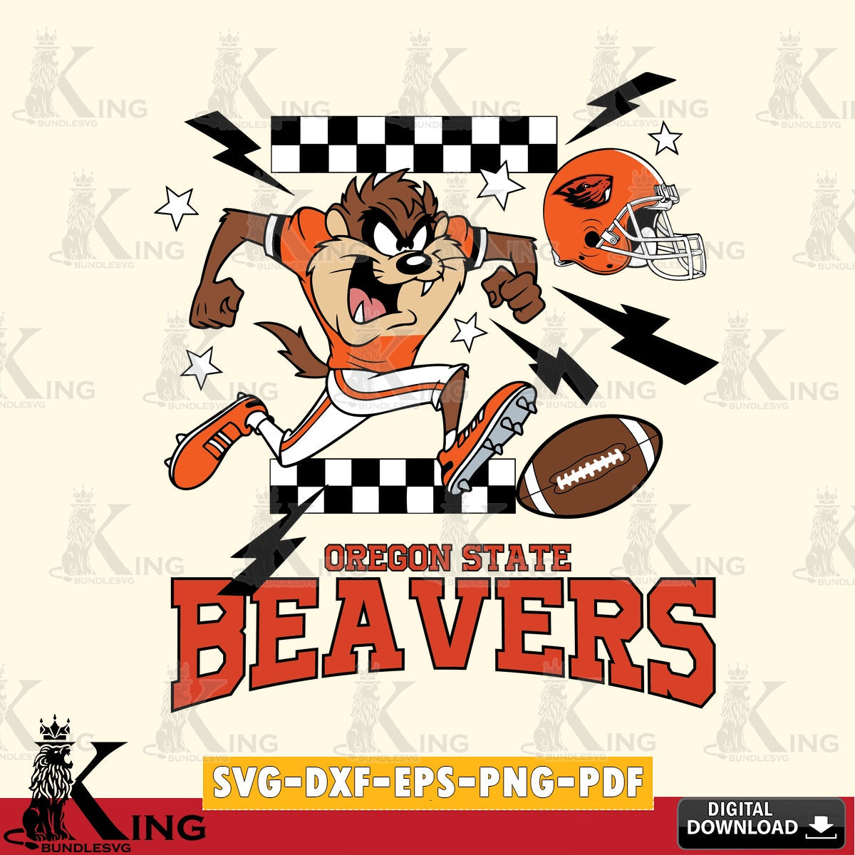 Oregon State Beavers Taz Football Lightning SVG file, Cut file , Digital Download , Instant Download, Taz svg, NCAA svg
