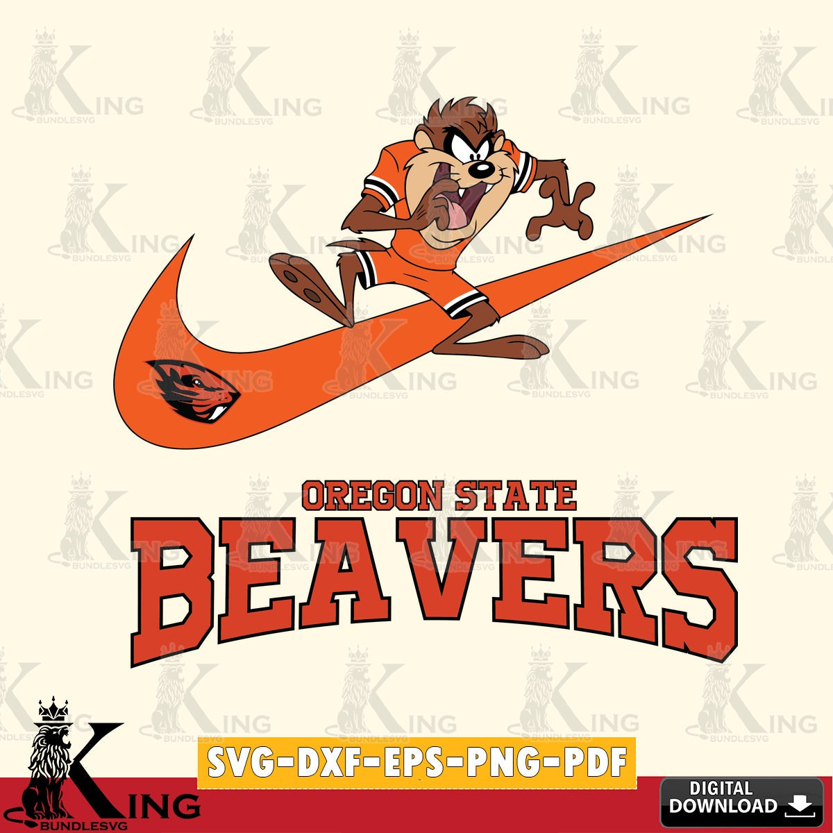 Oregon State Beavers Taz Football Nike SVG file, Cut file , Digital Download , Instant Download, Taz svg, NCAA svg