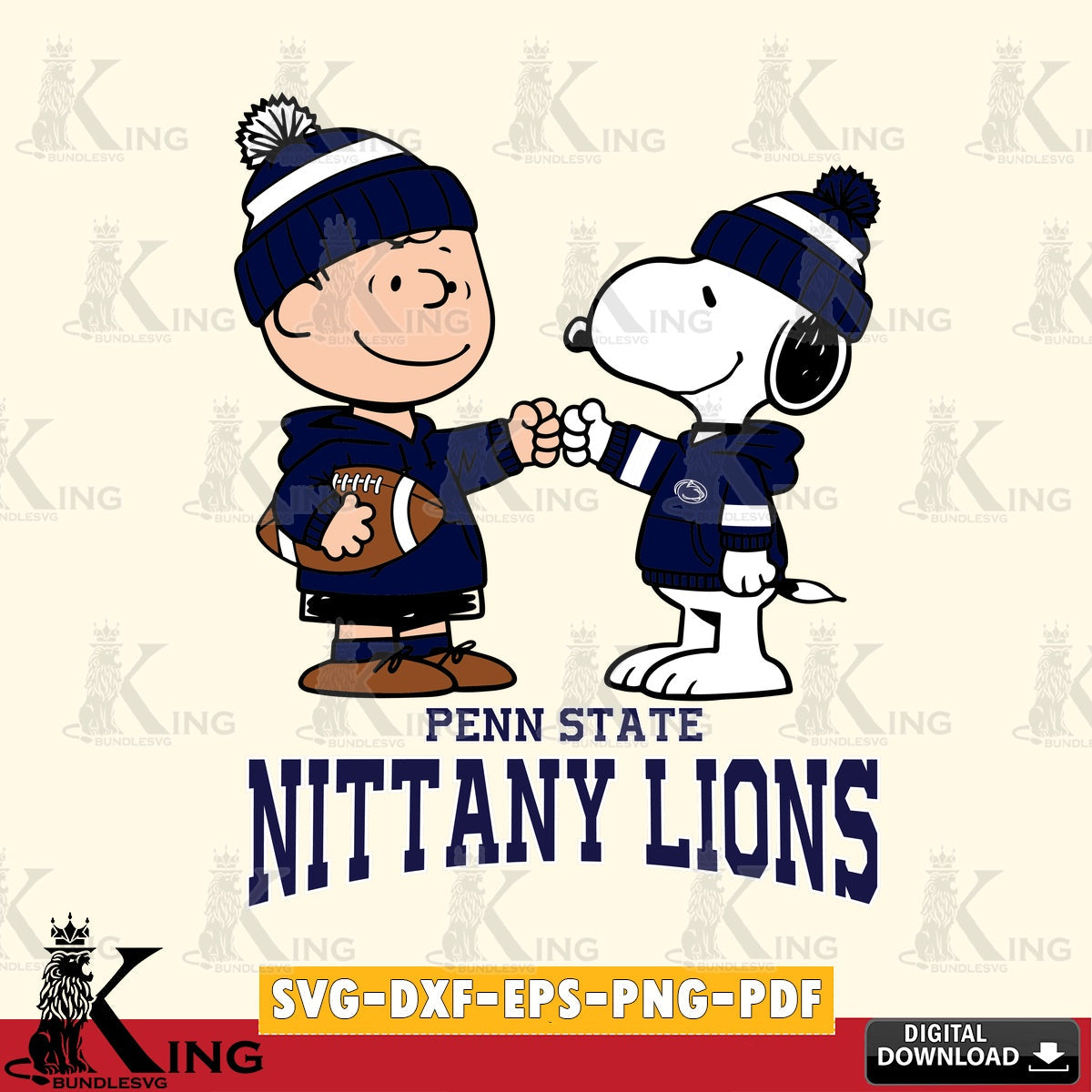 Penn State Nittany Lions CharlieBrown Football Fist Bump SVG, Cricut, Cut file , Digital Download , Instant Download, Peanuts svg, NCAA svg, Football svg, Sport svg