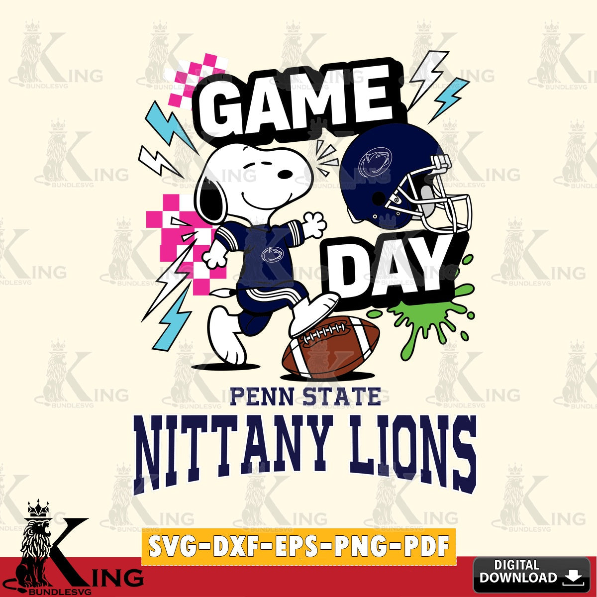 Penn State Nittany Lions Snoopy Game day SVG, Cricut, Cut file , Digital Download , Instant Download, Peanuts svg, NCAA svg, Football svg, Sport svg