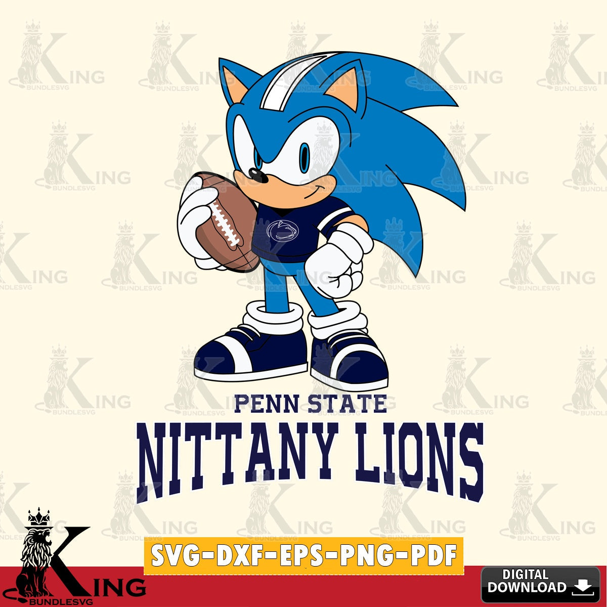 Penn State Nittany Lions Sonic Game Day Ready SVG file, Vector , Digital Download , PDF File , Instant Download