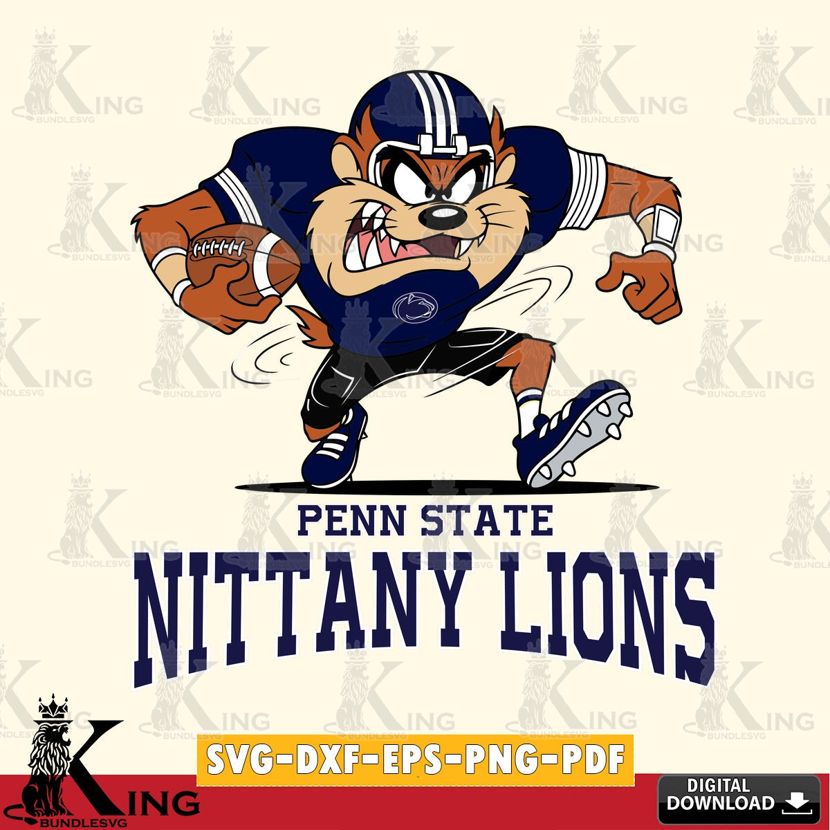 Penn State Nittany Lions Taz Football Helmet SVG file, Cut file , Digital Download , Instant Download, Taz svg, NCAA svg