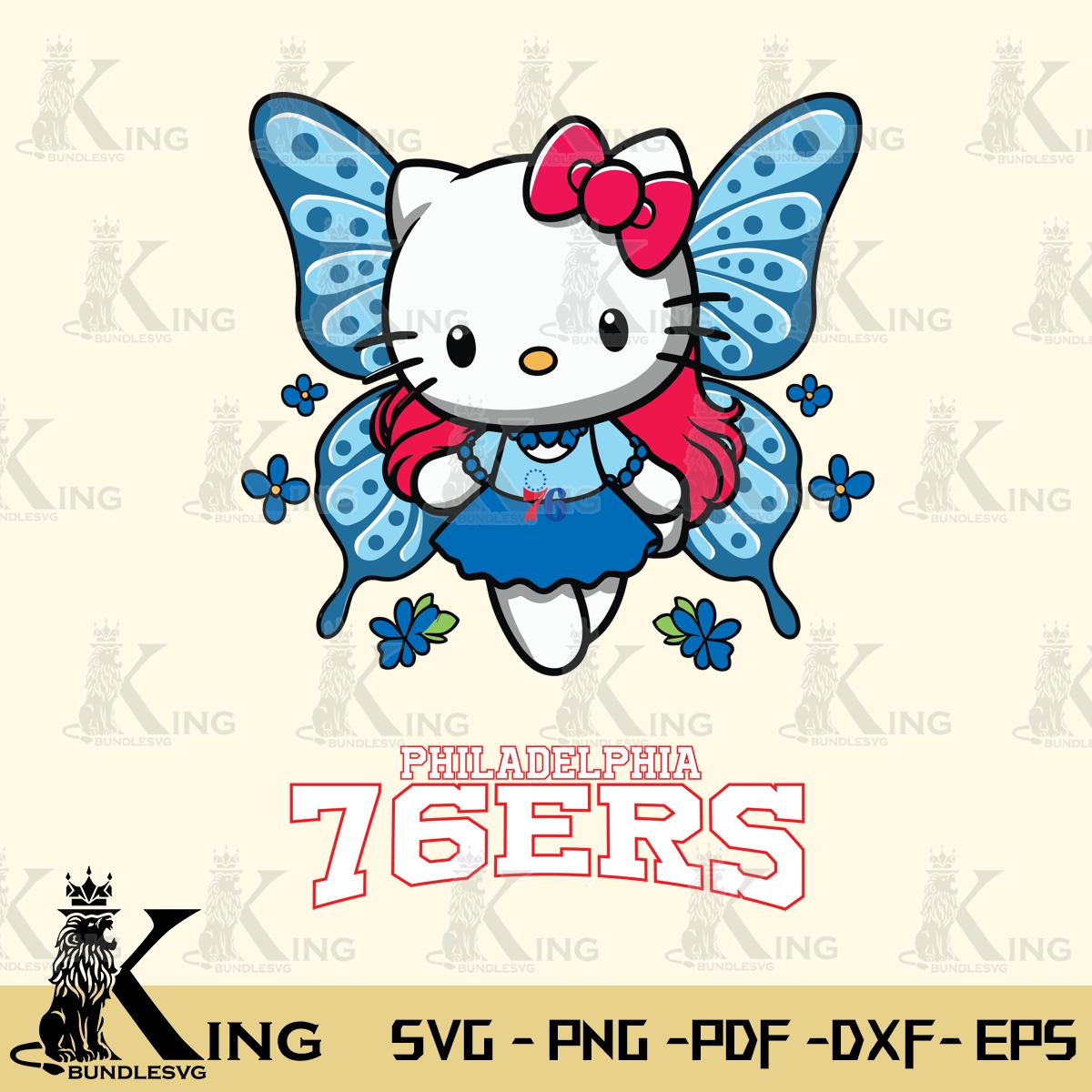 Philadelphia 76ers Butterfly Kitty Charm Svg Eps Dxf Png File, Digital Download