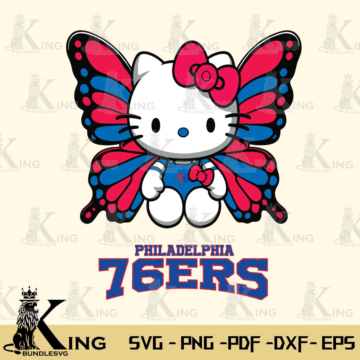 Philadelphia 76ers Butterfly Kitty Delight Svg Eps Dxf Png File, Digital Download