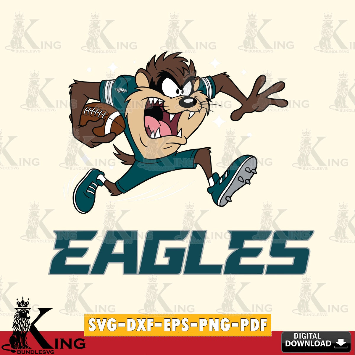 Philadelphia Eagles Angry Taz Football Cut file , Digital Download , Instant Download, Looney Tunes svg, Football svg