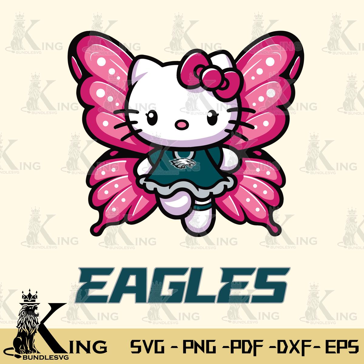 Philadelphia Eagles Hello Kitty Dreamscape Svg Eps Dxf Png File, Digital Download