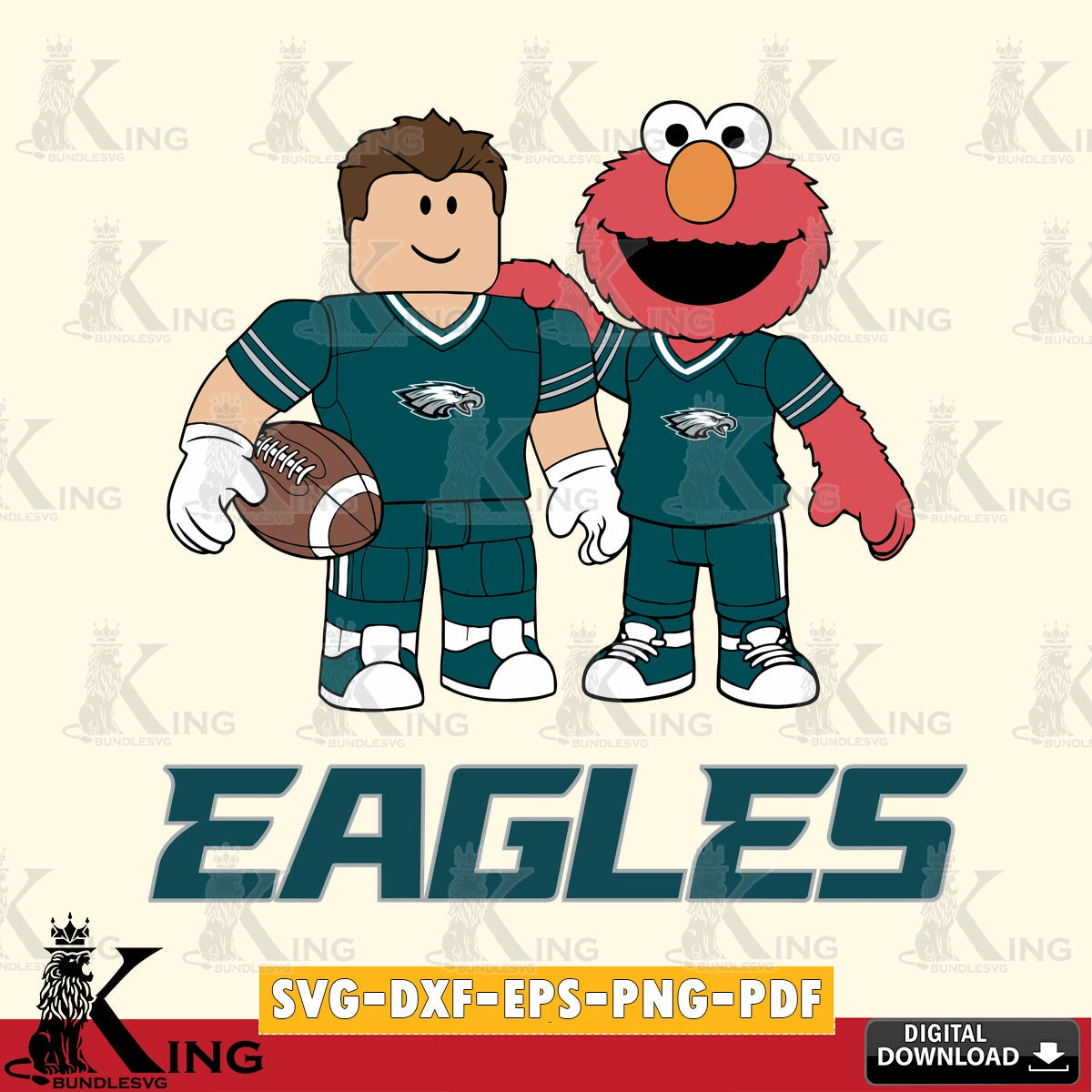 Philadelphia Eagles Roblox & Elmo Football SVG file , Cricut, NFL File cut , Digital Download , PDF File