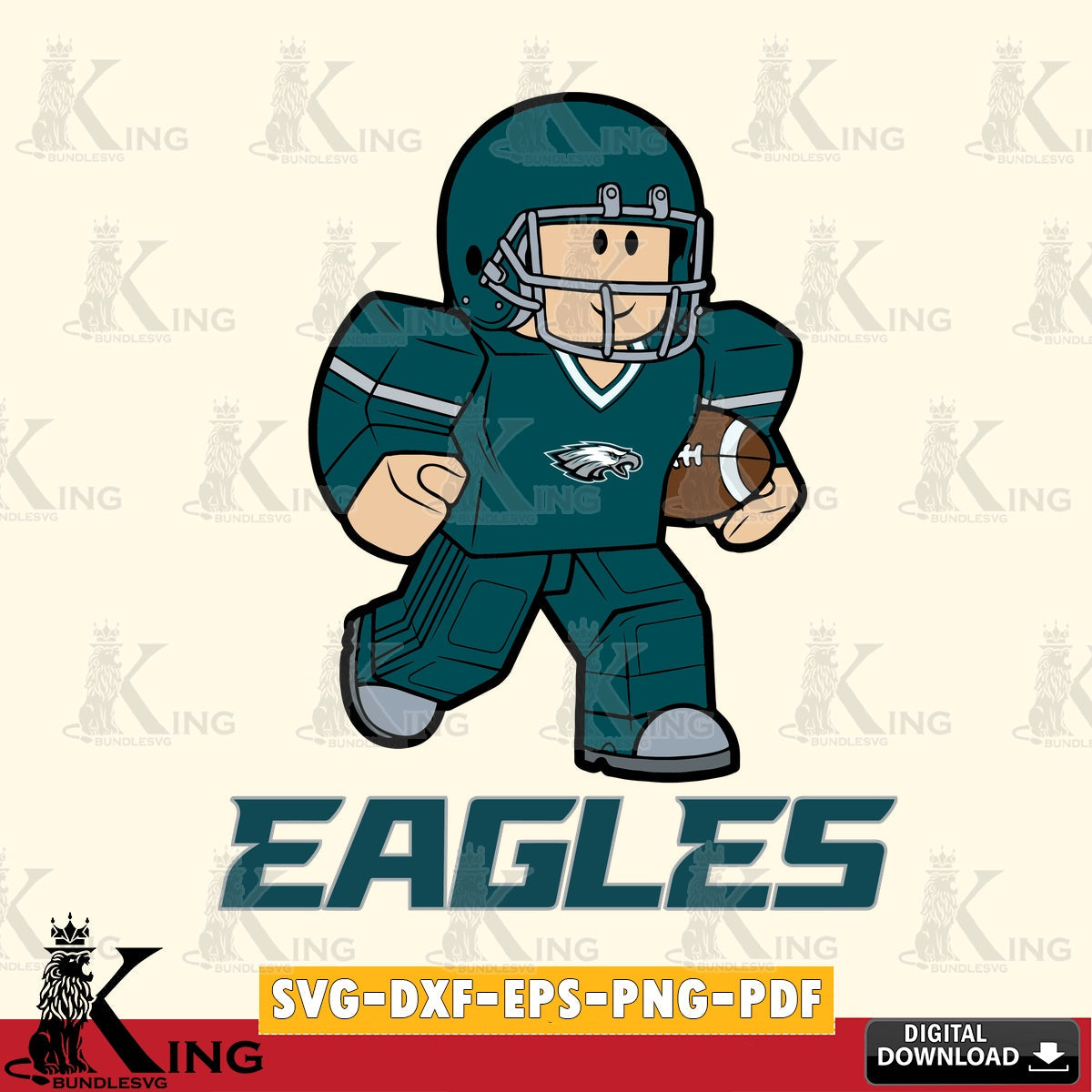 Philadelphia Eagles Roblox Player Rugby SVG file , Cricut, NFL File cut , Digital Download , PDF File