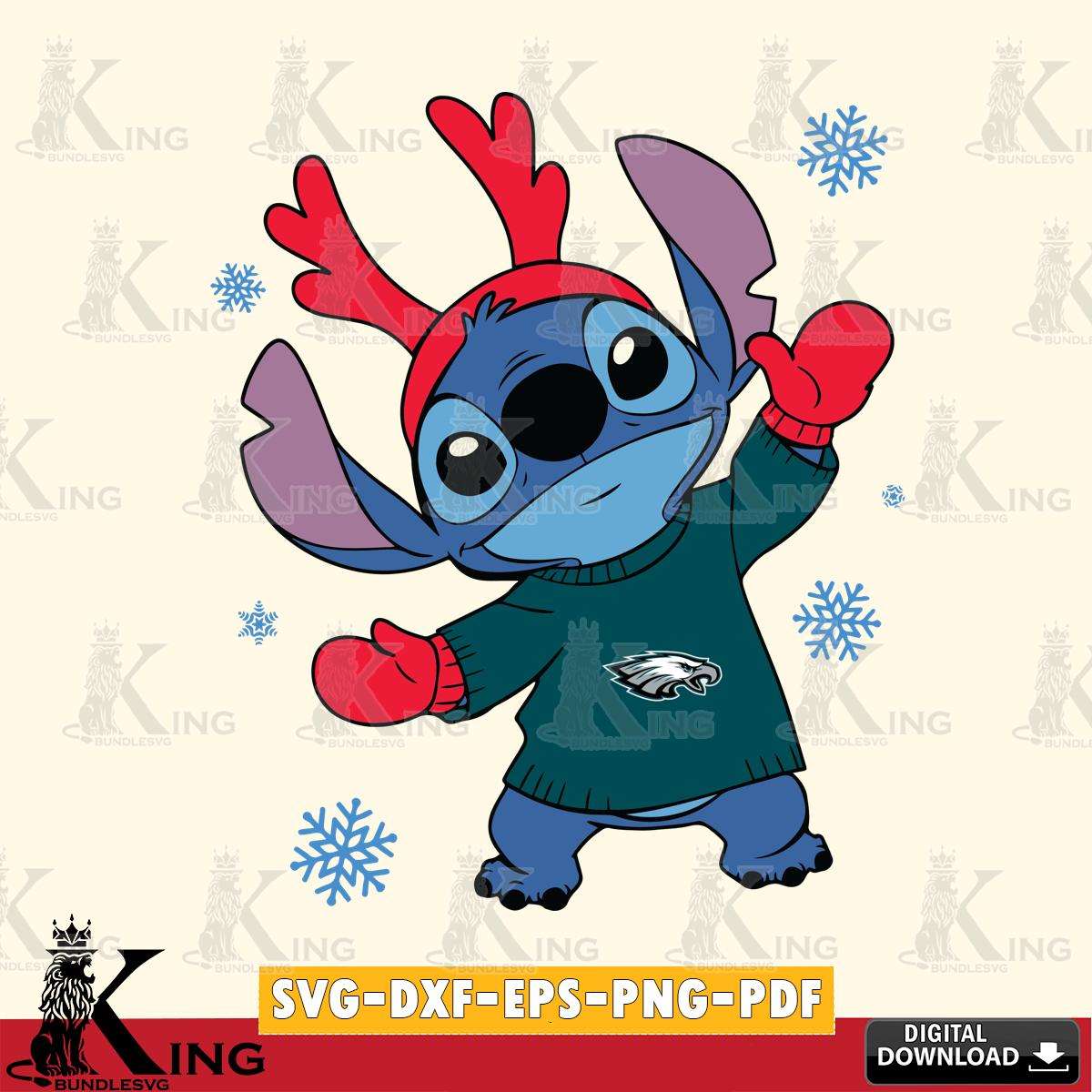 Philadelphia Eagles Stitch Santa Christmas SVG, NFL for Cricut, Silhouette, Digital Download , file cut