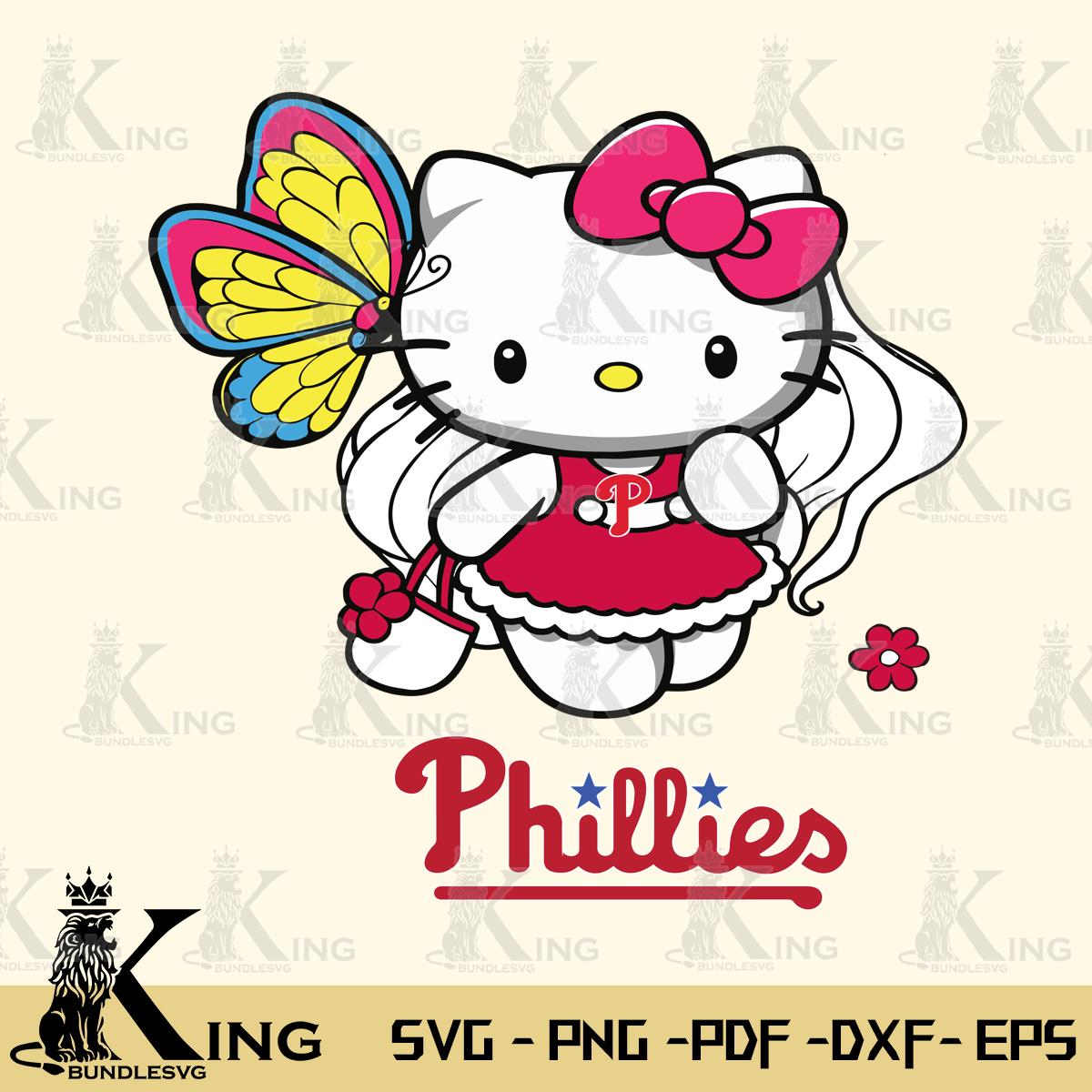 Philadelphia Phillies Kitty Cartoon Svg Eps Dxf Png File, Digital Download