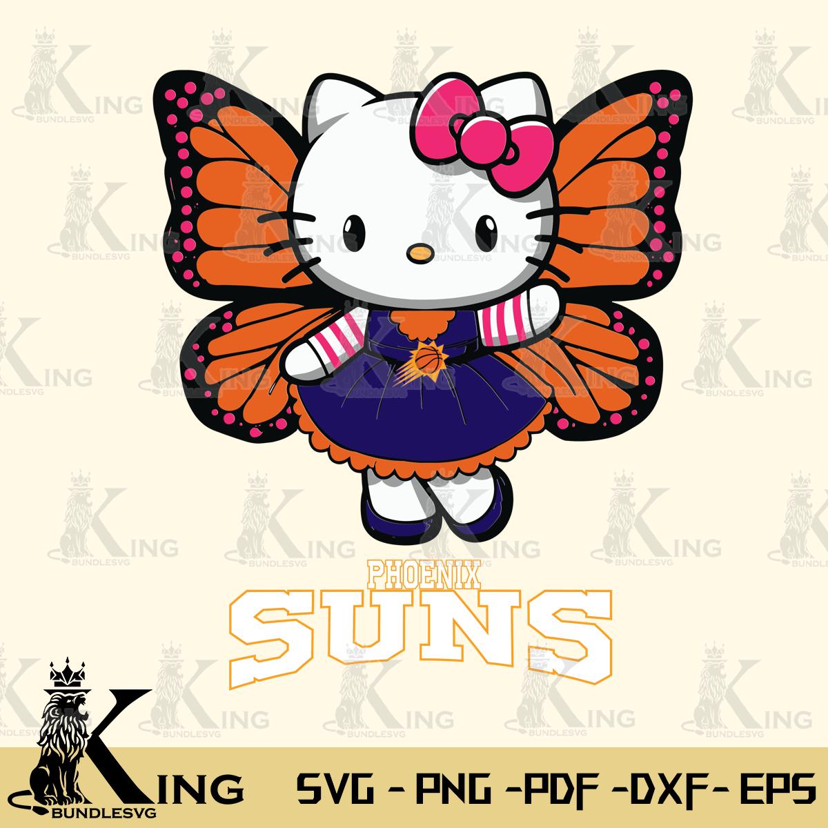 Phoenix Suns Whimsical Kitty Wings Svg Eps Dxf Png File, Digital Download