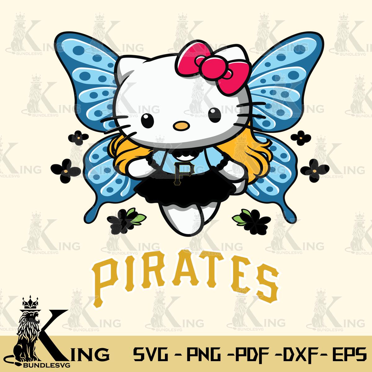 Pittsburgh Pirates Butterfly Kitty Charm Svg Eps Dxf Png File, Digital Download