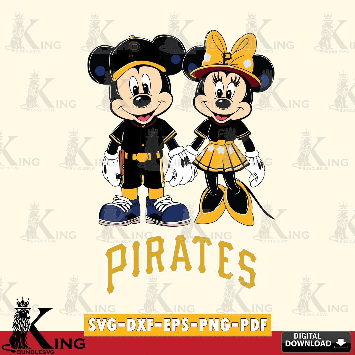 Pittsburgh Pirates Mickey Minnie Baseball SVG file , For Cricut, File cut , Digital Download , PDF File, Cut Files