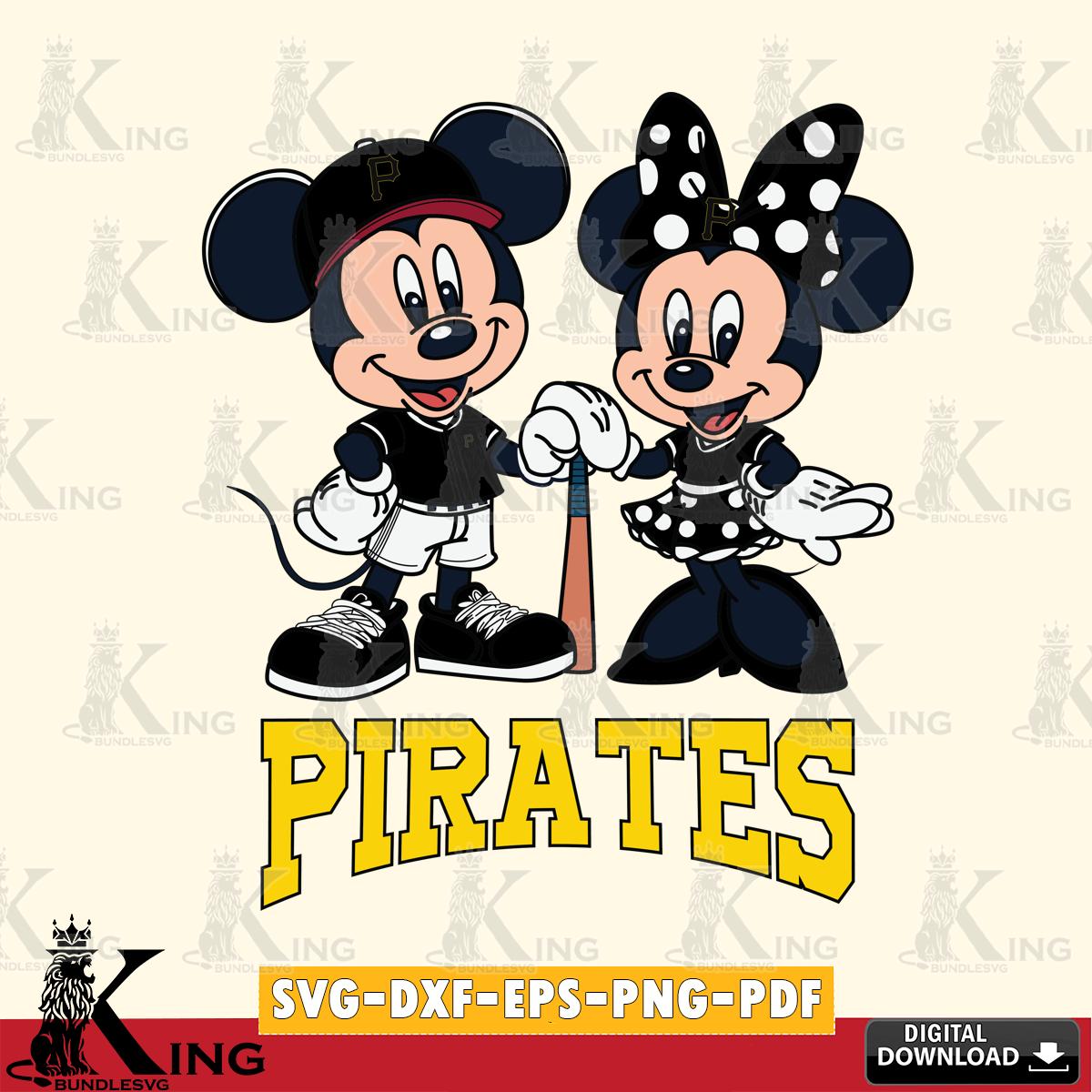 Pittsburgh Pirates Mickey Minnie Mouse Sport SVG File, MLB for Cricut, Silhouette, Digital Download , file cut
