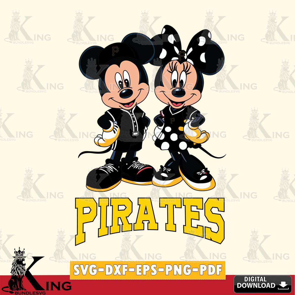 Pittsburgh Pirates Mickey Minnie Mouse couple sport SVG File, MLB for Cricut, Silhouette, Digital Download , file cut