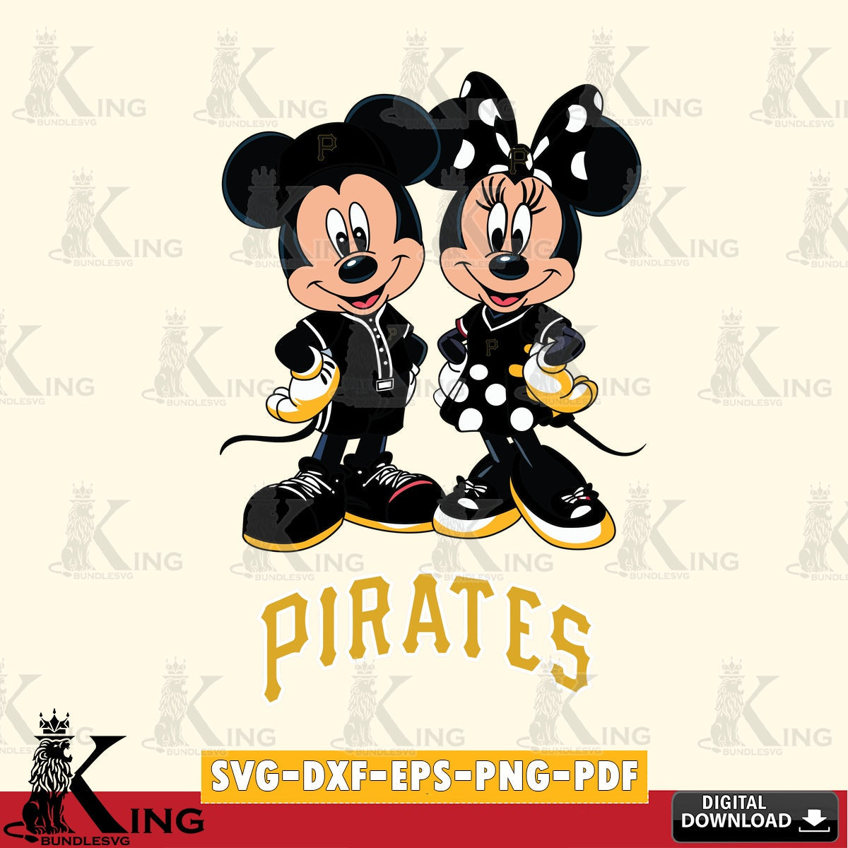 Pittsburgh Pirates Mickey Minnie Mouse couple sport SVG file , For Cricut, File cut , Digital Download , PDF File, Cut Files