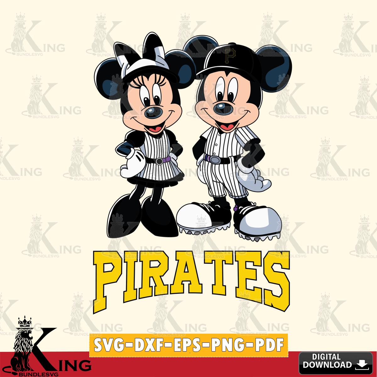 Pittsburgh Pirates Mickey Minnie Sport SVG File, MLB for Cricut, Silhouette, Digital Download , file cut