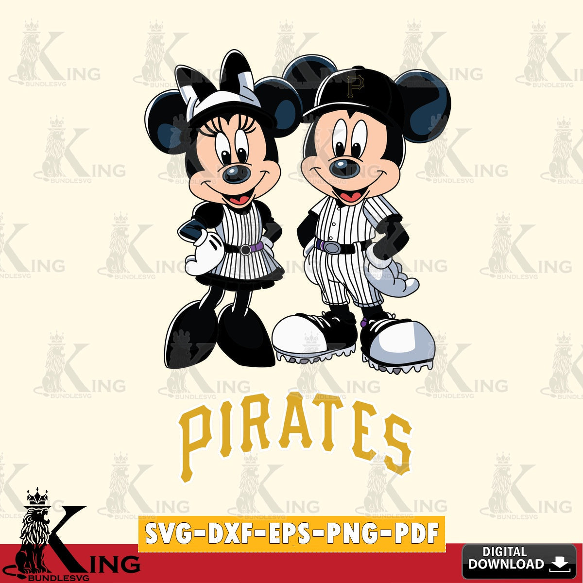 Pittsburgh Pirates Mickey Minnie Sport SVG file , For Cricut, File cut , Digital Download , PDF File, Cut Files