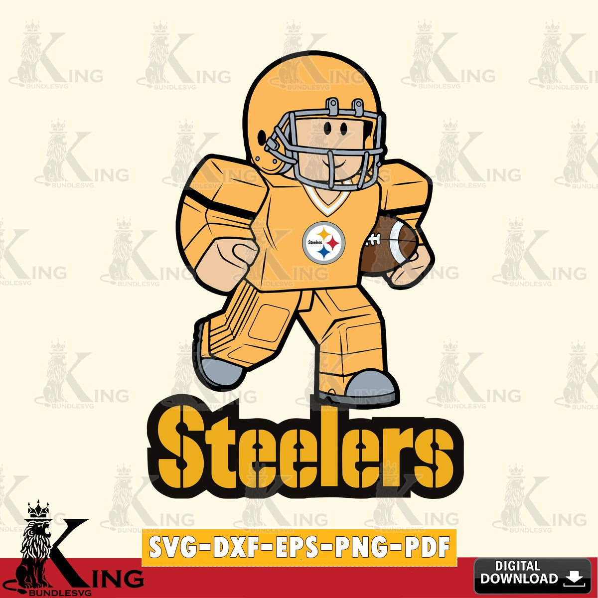 Pittsburgh Steelers Roblox Player Rugby SVG file , Cricut, NFL File cut , Digital Download , PDF File