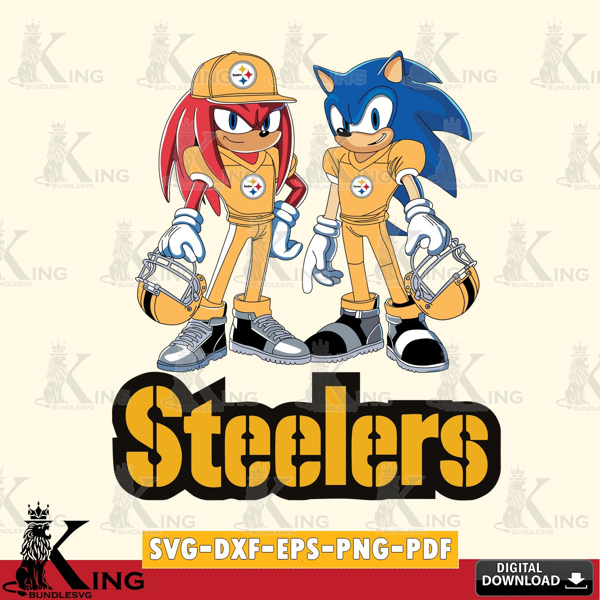Pittsburgh Steelers Sonic And Knuckles Player Football SVG file, Vector , Digital Download , PDF File , Instant Download
