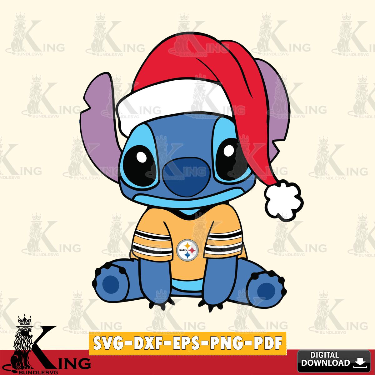 Pittsburgh Steelers Stitch Merry Christmas SVG, NFL for Cricut, Silhouette, Digital Download , file cut