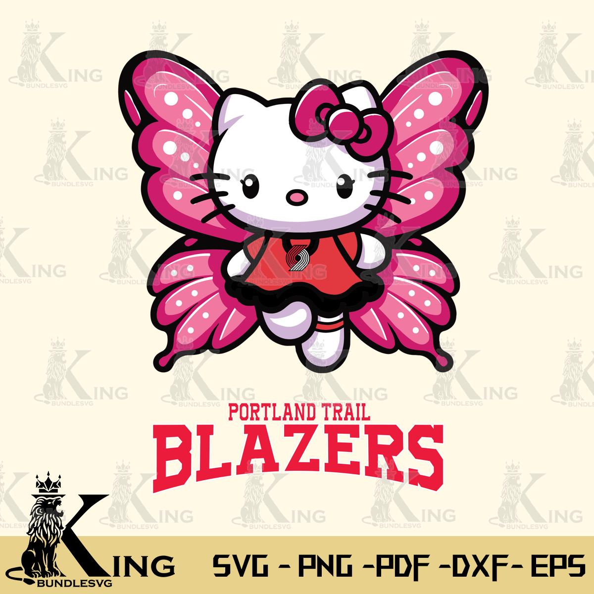 Portland Trail Blazers Hello Kitty Dreamscape Svg Eps Dxf Png File, Digital Download