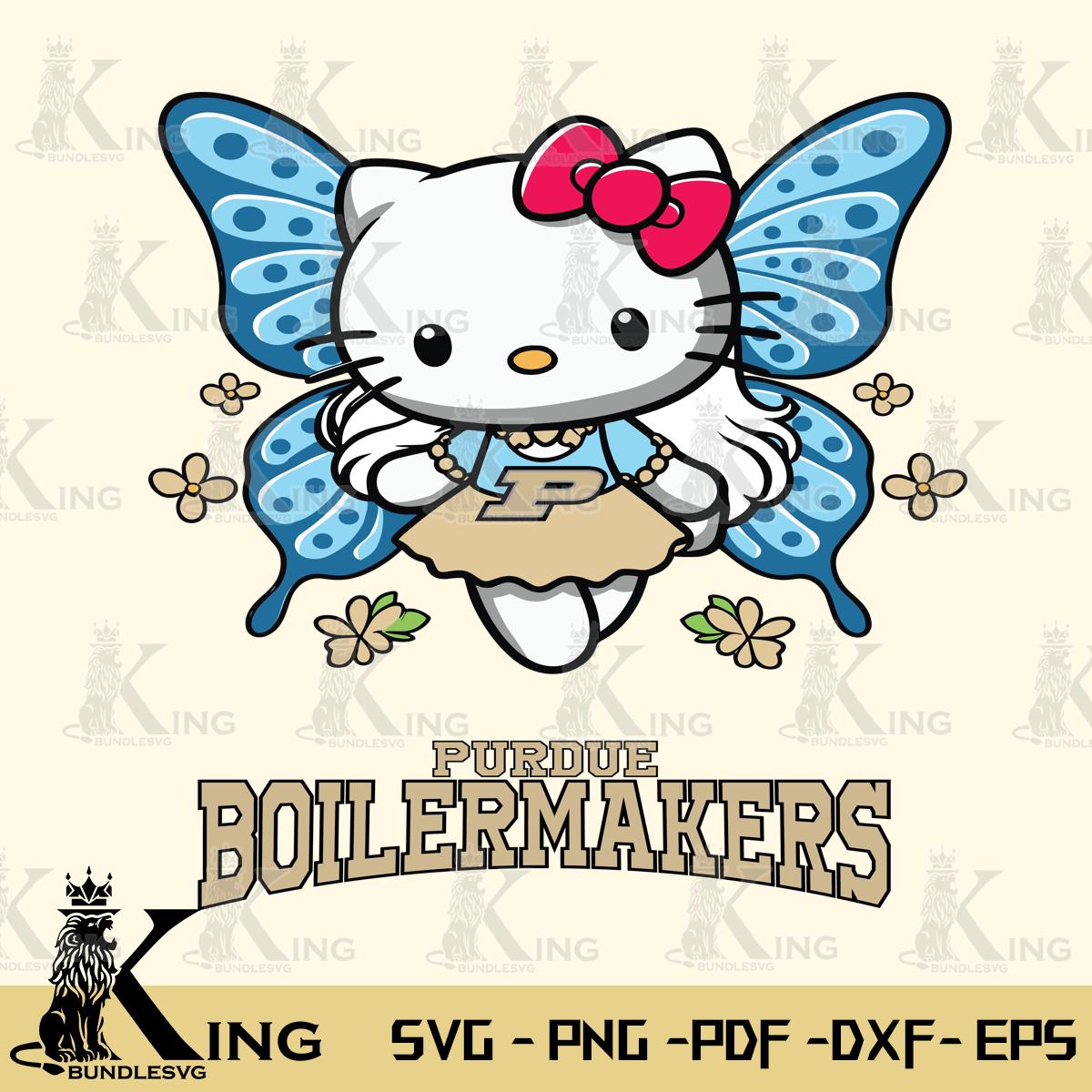 Purdue Boilermakers Butterfly Kitty Charm Svg Eps Dxf Png File, Digital Download