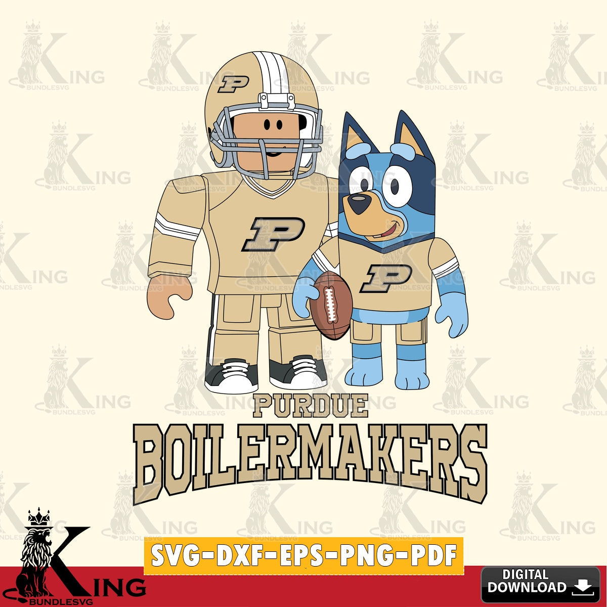 Purdue Boilermakers Roblox & Bluey Football SVG file , NCAA Cricut, File cut , Digital Download , PDF File