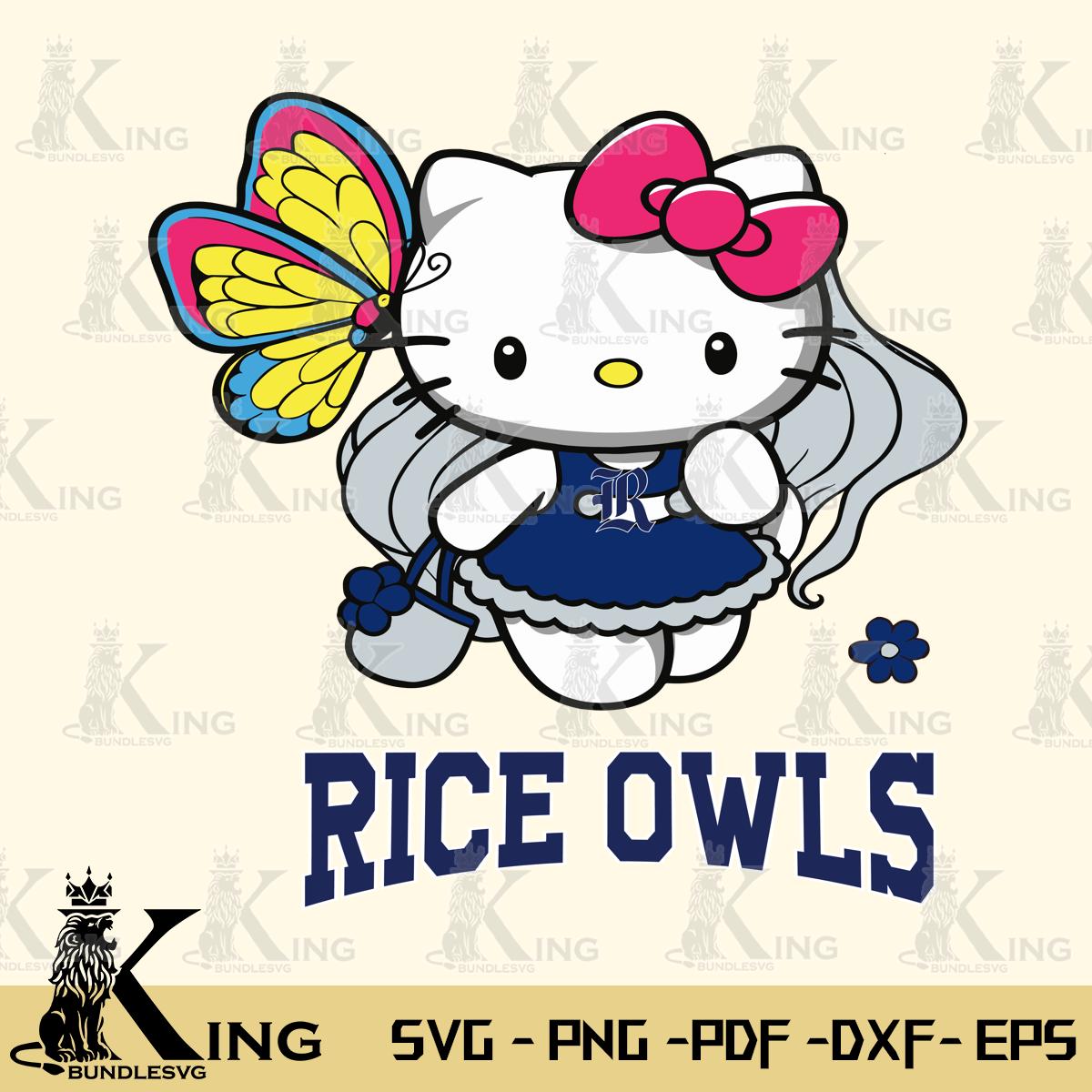 Rice Owls Kitty Cartoon kingbundlesvg