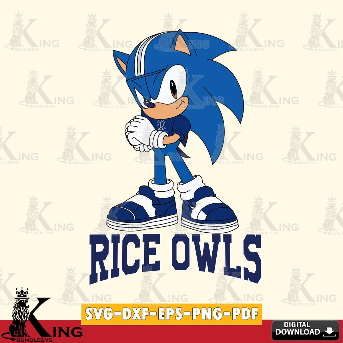 Rice Owls Sonic cute Football SVG file, Vector , Digital Download , PDF File , Instant Download