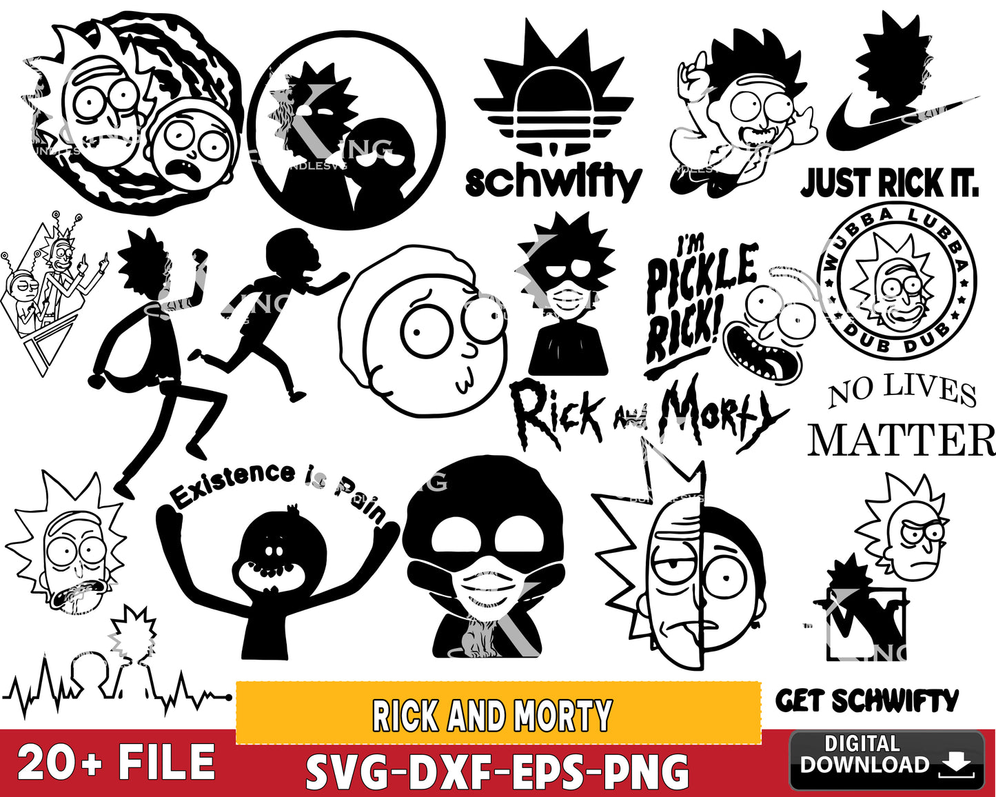 Rick and Morty svg, 20+ file Rick and Morty bundle SVG DXF EPS PNG , for Cricut, Silhouette, Digital download ,Instant Download