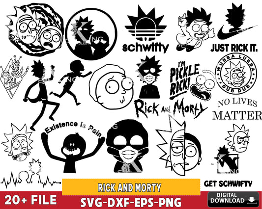 Rick and Morty svg, 20+ file Rick and Morty bundle SVG DXF EPS PNG , for Cricut, Silhouette, Digital download ,Instant Download